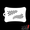Ooh Stencils T24 - Pochoir Checkered Flag Airbrush Tattoo